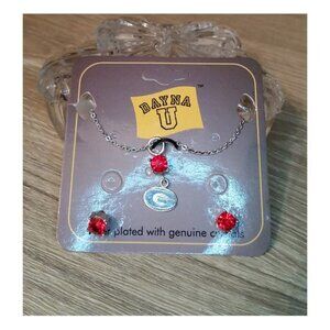 DAYNA GA University Logo Jewelry Set Silver Plated